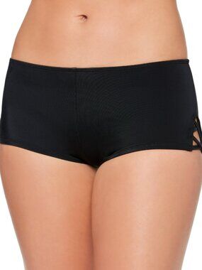 Salt + Cove Size Medium Black Strappy-Side Swim Boyshorts NWT